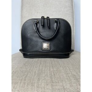 Dooney & Bourke Women's All Black Pebbled Leather Double Zip Satchel - Small